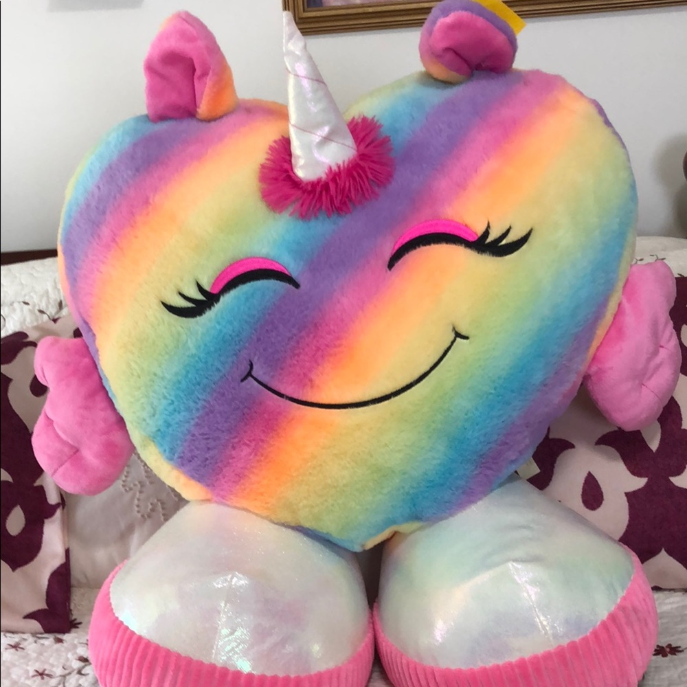 Rainbow Heart Unicorn Plush